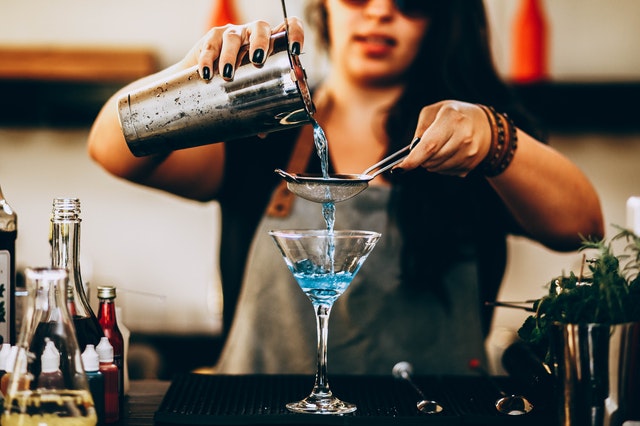 Cocktail strainer over glass